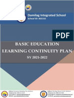 School BE Learning Continuity Plan