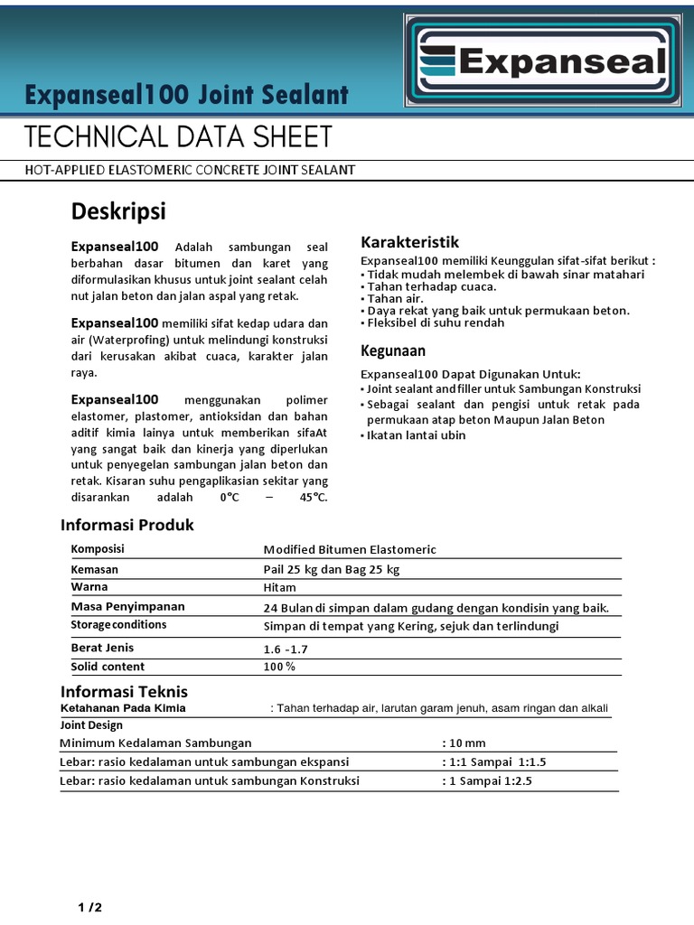 TDS Expanseal100 Joint Sealant PDF