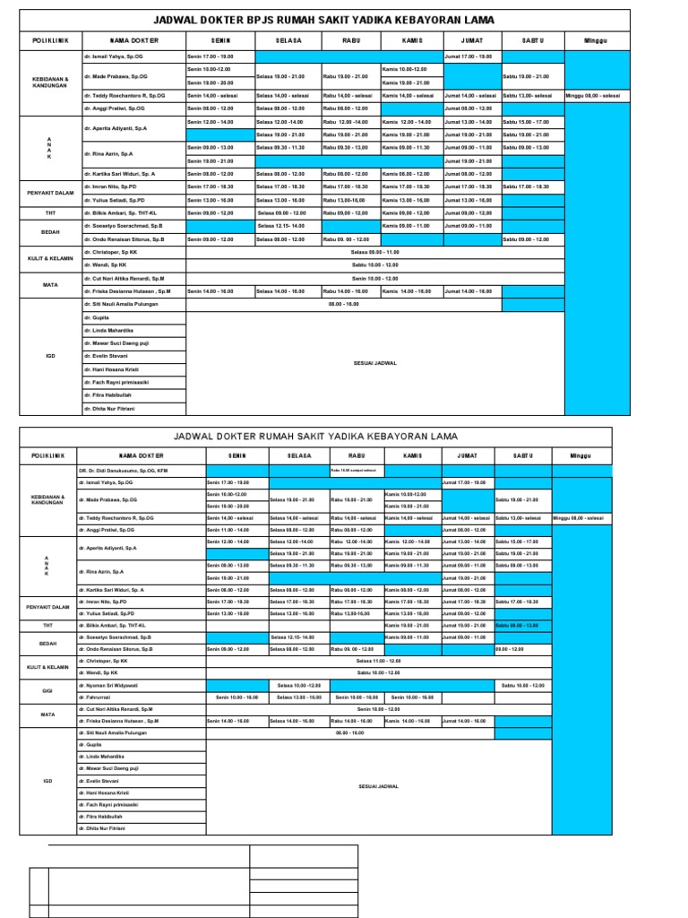 Jadwal Dokter Terbaru | PDF