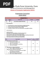 Revised Syllabus of Third Year MCA (3 Year) Course 2019 Patt. Sem V - 26.08.2021