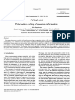 Polarization Coding of Quantum Information (Optics Communications, Vol. 123, Issue 1-3) (1996)