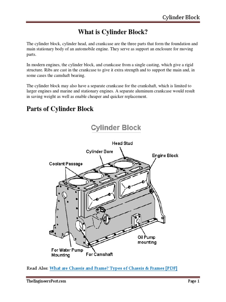 What Is Cylinder Block | PDF | Internal Combustion Engine | Cylinder