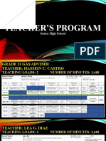 Teachers and Class Program Presentation