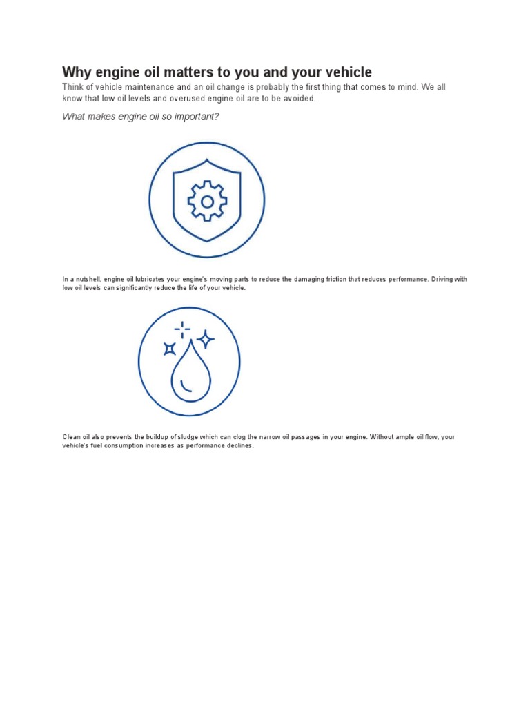 Why Engine Oil Matters To A Car Download Free PDF Motor Oil Engines