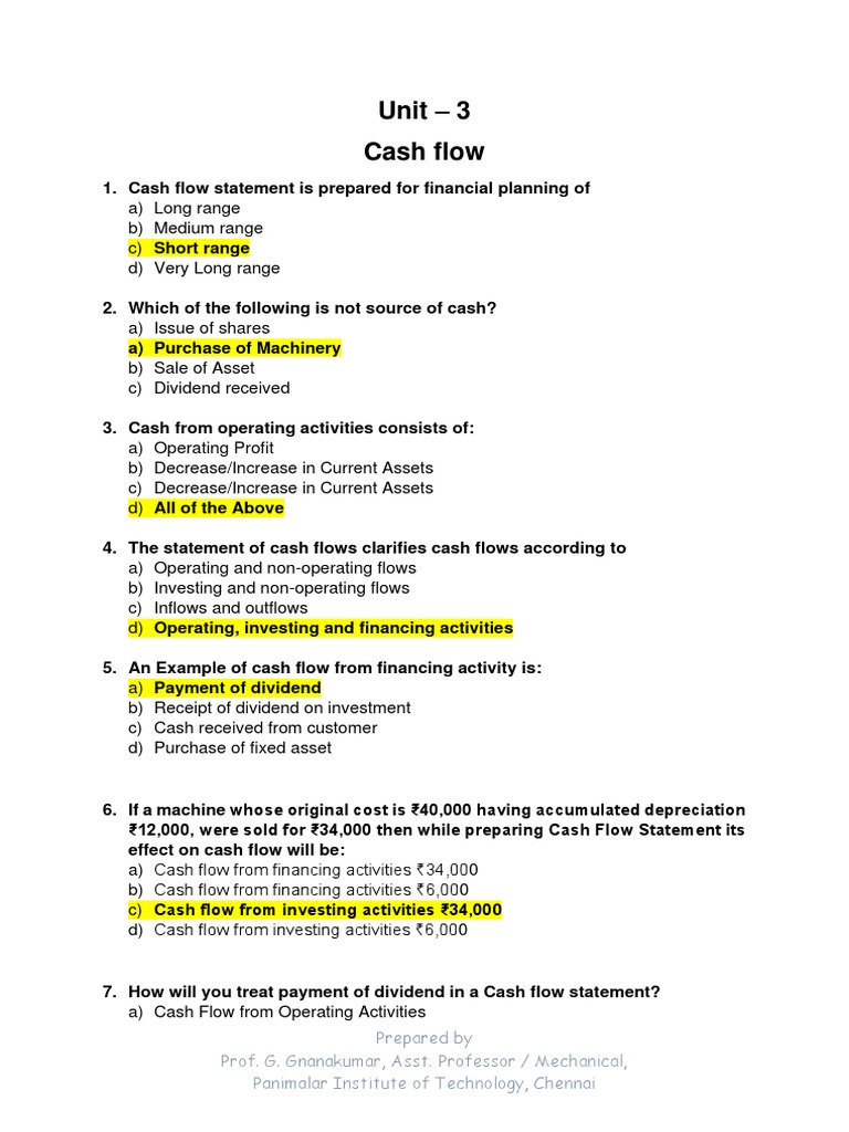 Understanding Cash Flow Statements | PDF | Cash Flow Statement | Interest