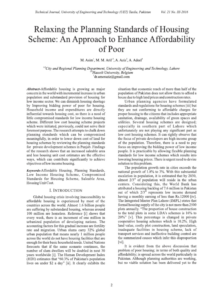 1Relaxing The Planning Standards of Housing Scheme, An Approach To