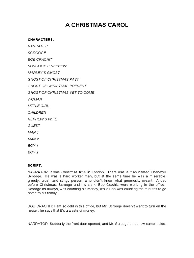 a christmas carol - script | pdf | ebenezer scrooge | tiny tim (a