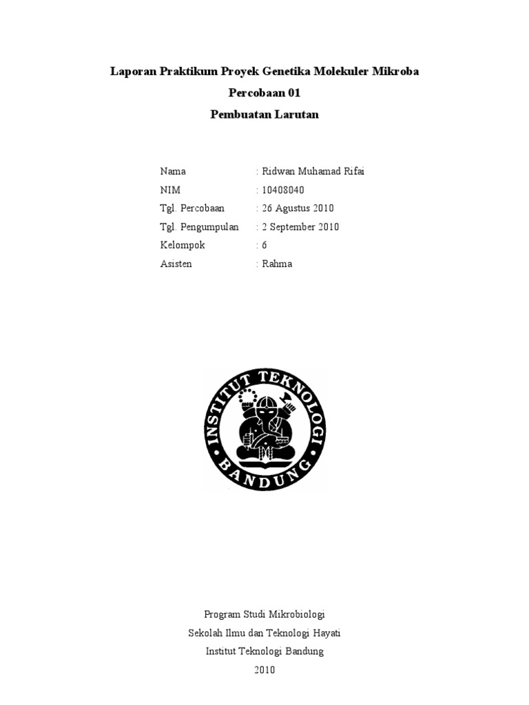 Progenmol 1: Pembuatan Larutan NaOH