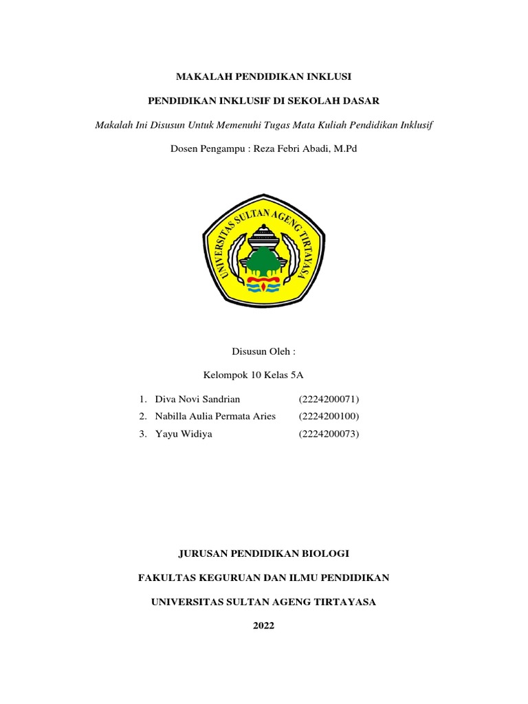 Pendidikan Inklusif di Sekolah Dasar | PDF