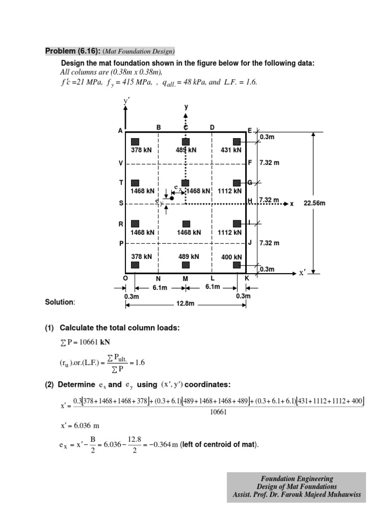 CHAPTER 6 Part 3Example For Design of Mat Foundations PDF