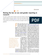 Raising The Bar On Sex and Gender Reporting in Research: Editorial