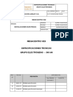 Especificaciones técnicas grupo electrógeno 300 kW