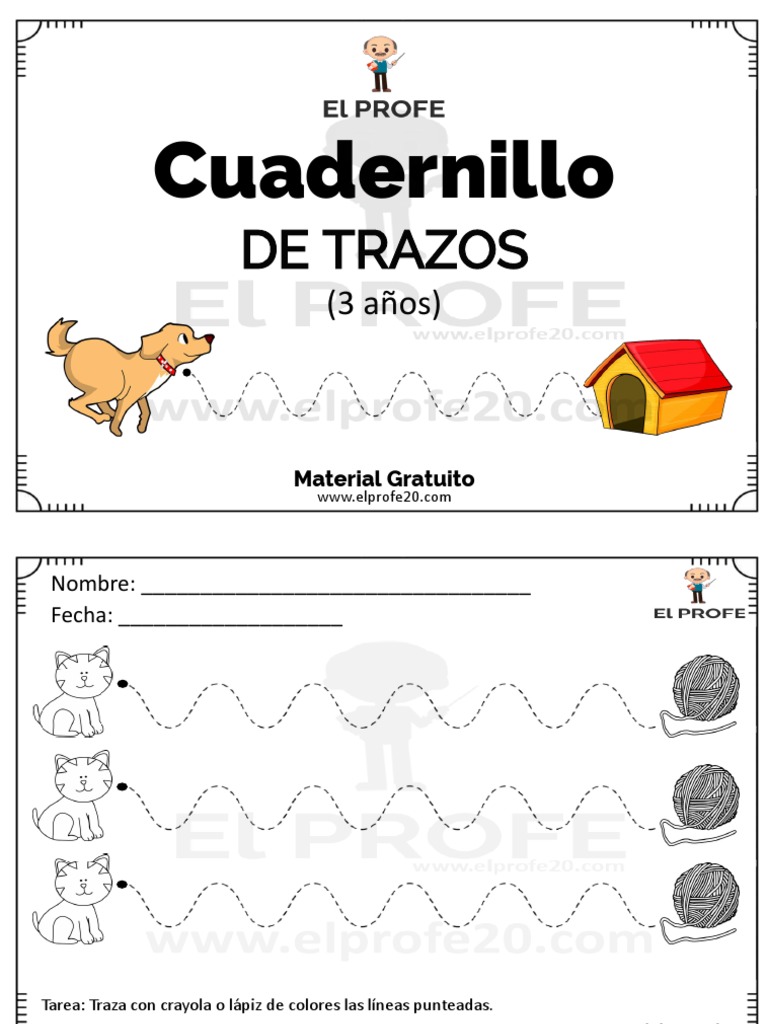 Cuadernillo de actividades de trazos para preescolares con ...