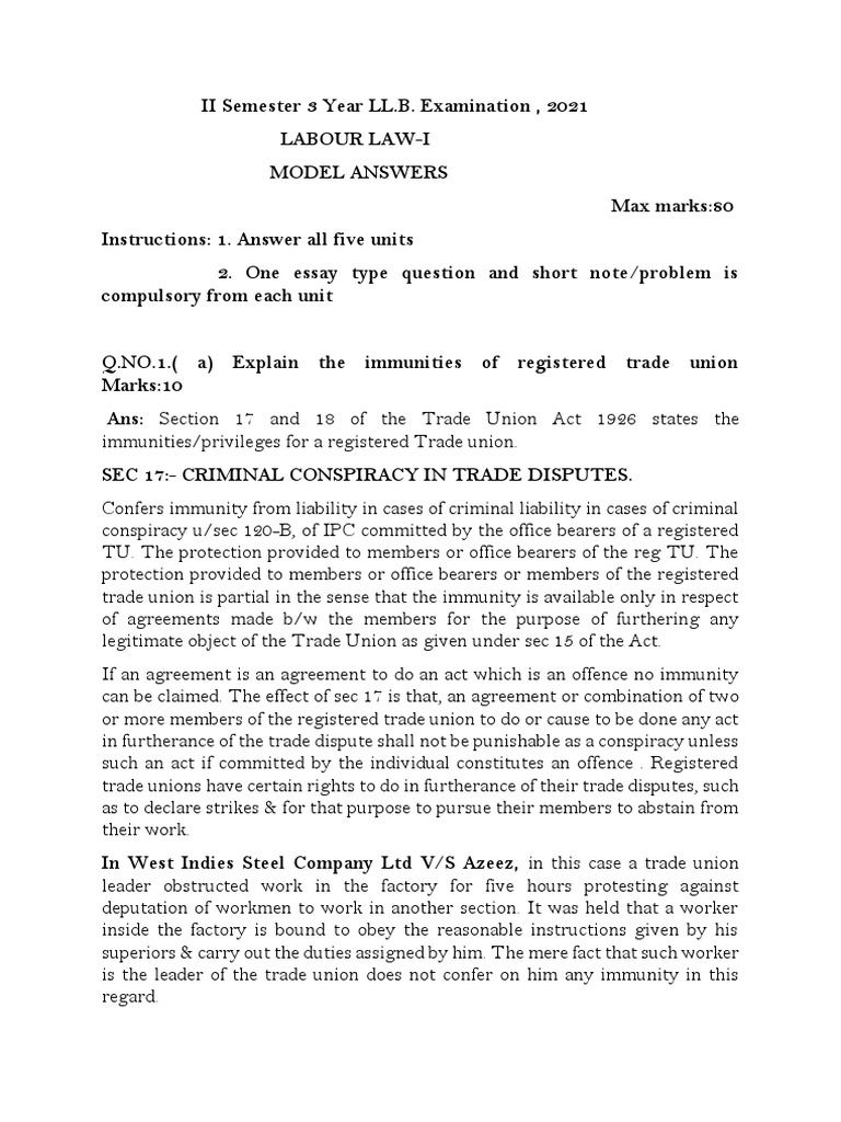 Labour Law 1 Download Free Pdf Cost Of Living Strike Action