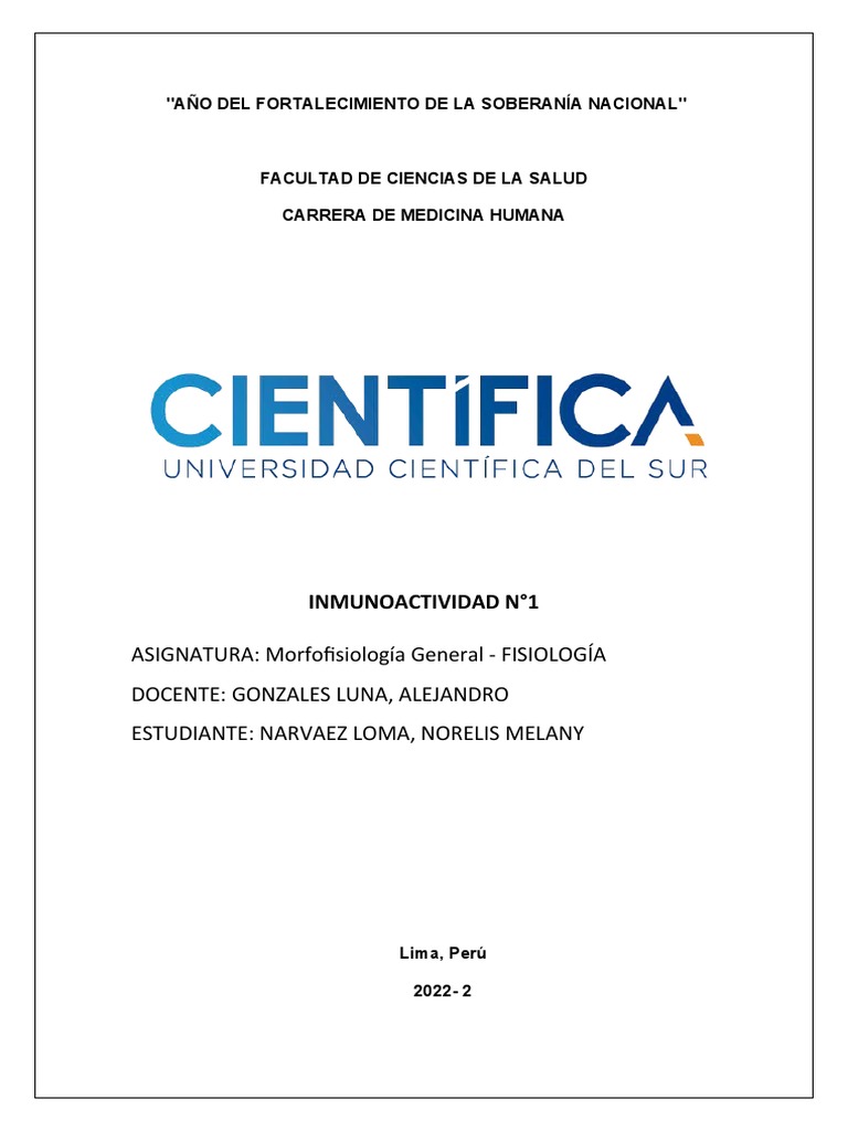 Carátula Informe Morfofisiología 2022 | PDF