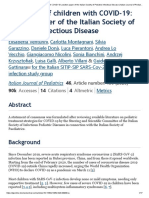 Treatment of Children With COVID-19: Position Paper of The Italian Society of Pediatric Infectious Disease