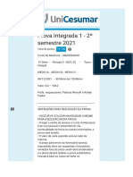 Prova Integrada 1 - 2º Semestre 2021