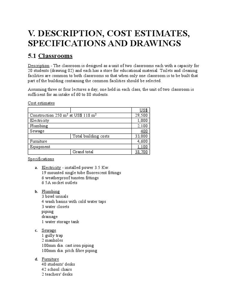 Cost Estimation of Slaughterhouse PDF Kitchen Desk