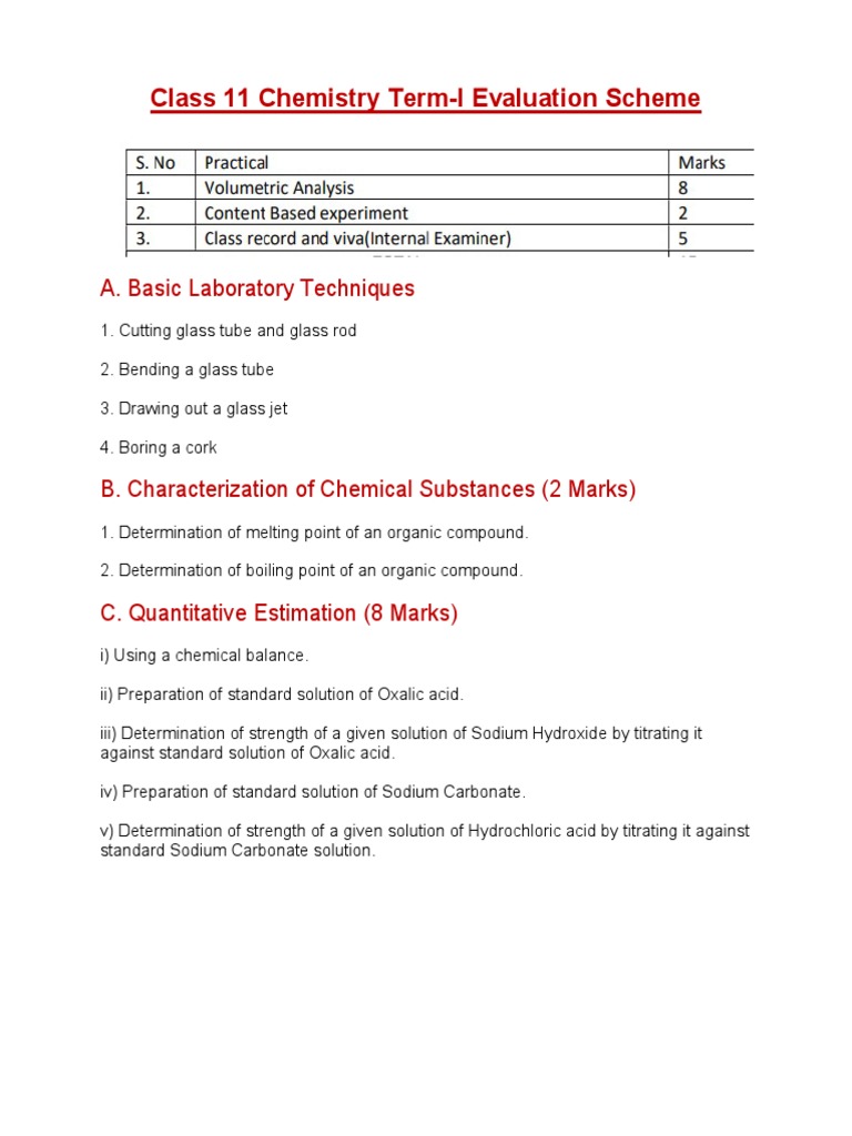 Xi Chemistry Practical Pdf Titration Chemistry