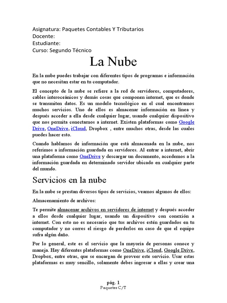 La Nube Informática | PDF | Computación en la nube | Internet