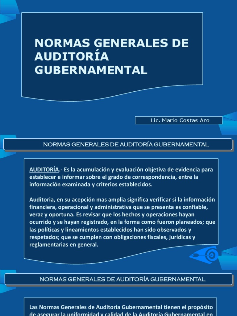 Normas de Auditoría Gubernamental 2024 | PDF | Auditoría | Contralor
