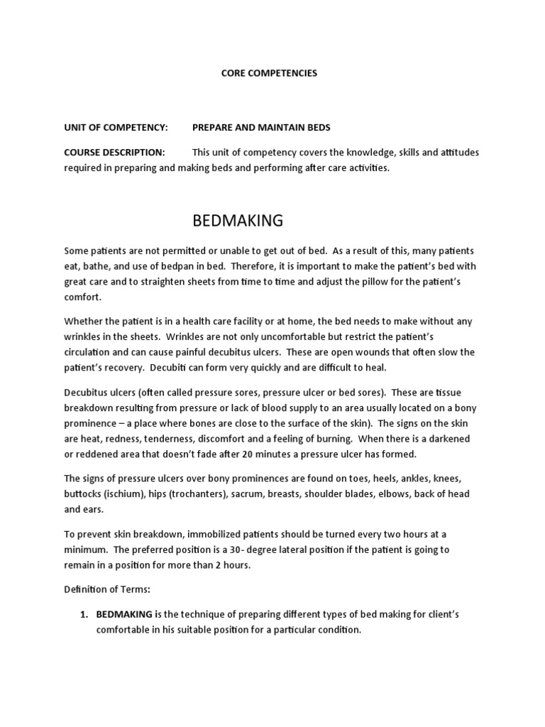 Preventing Pressure Ulcers The Importance of Proper Bedmaking