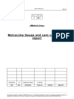 MetroLima Gauge and Cant Calibration Report