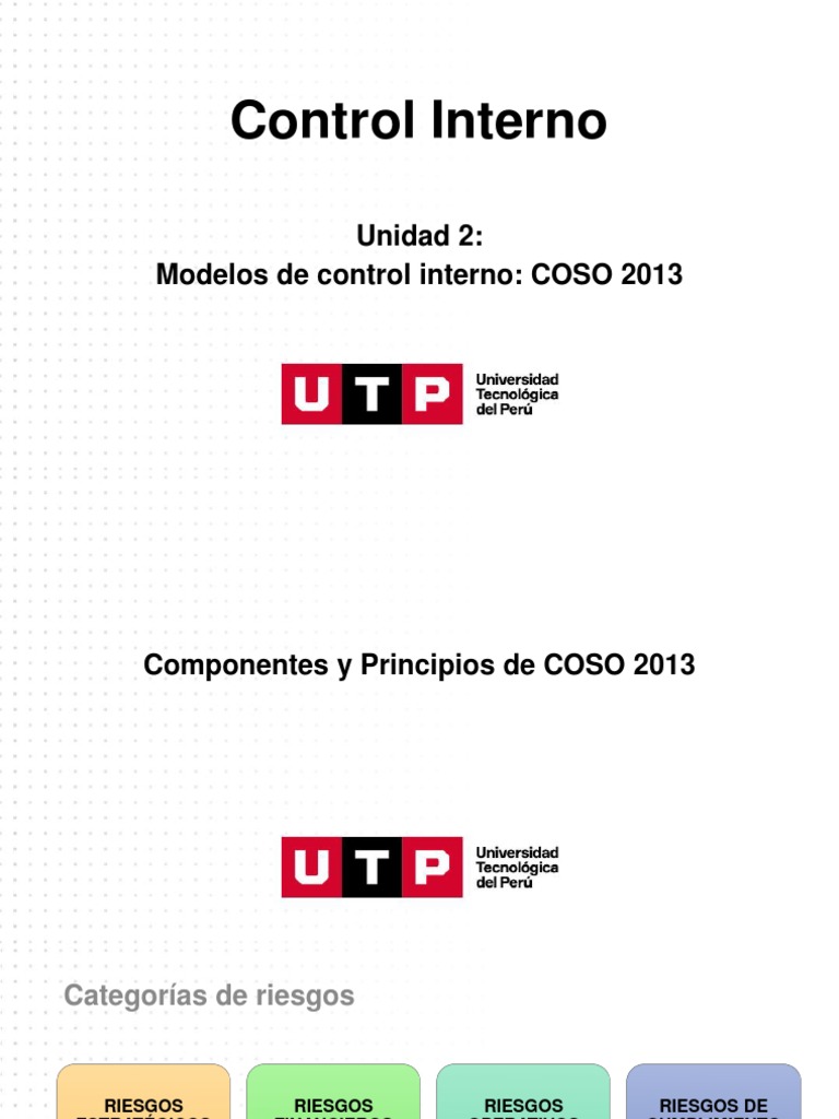 Componentes del Control Interno COSO 2013 | PDF | Evaluación ...