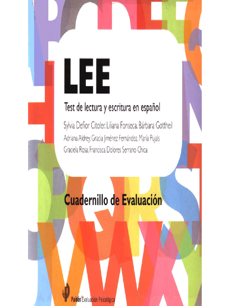 Cuadernillo de Evaluación Test (LEE) | PDF