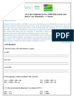 Plano de ampliação e recomposição da aprendizagem em matemática