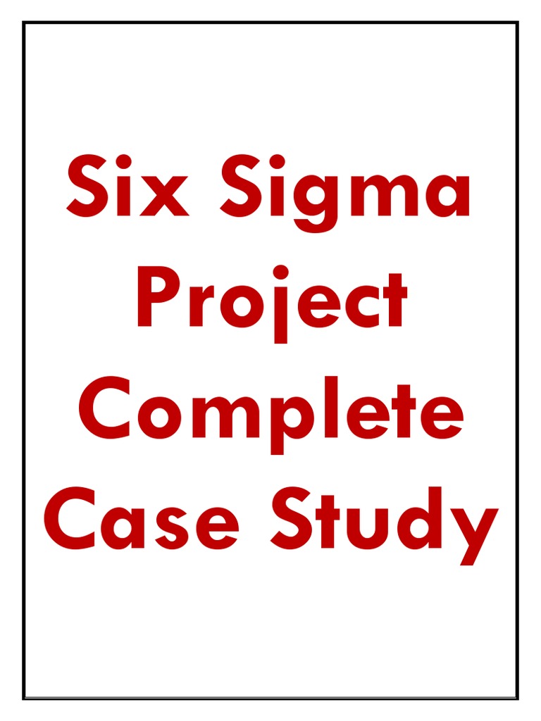 six sigma project case study pdf