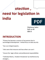 Data Protection Legislation in India