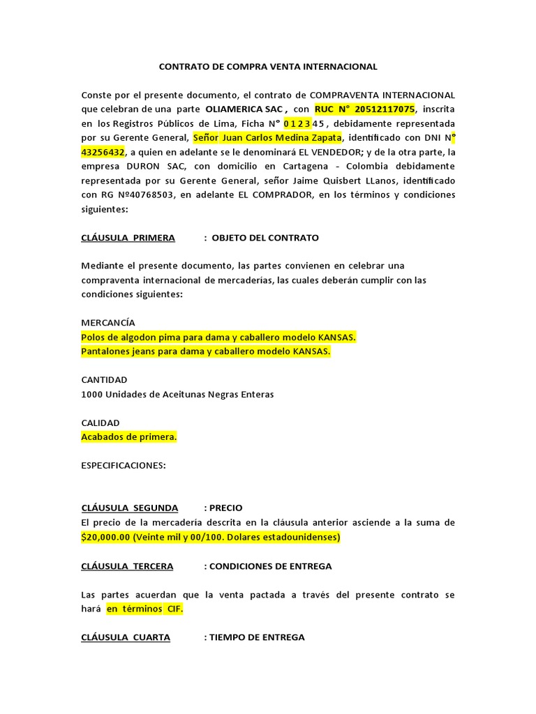Ejemplo De Contrato De Compra Venta Economias Gobierno Free 30 Day ...