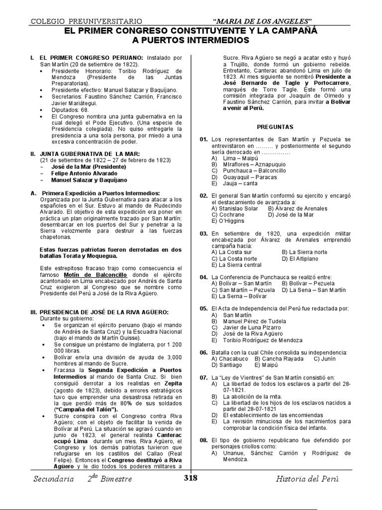 El Primer Congreso Constituyente y... PDF Perú América del Sur