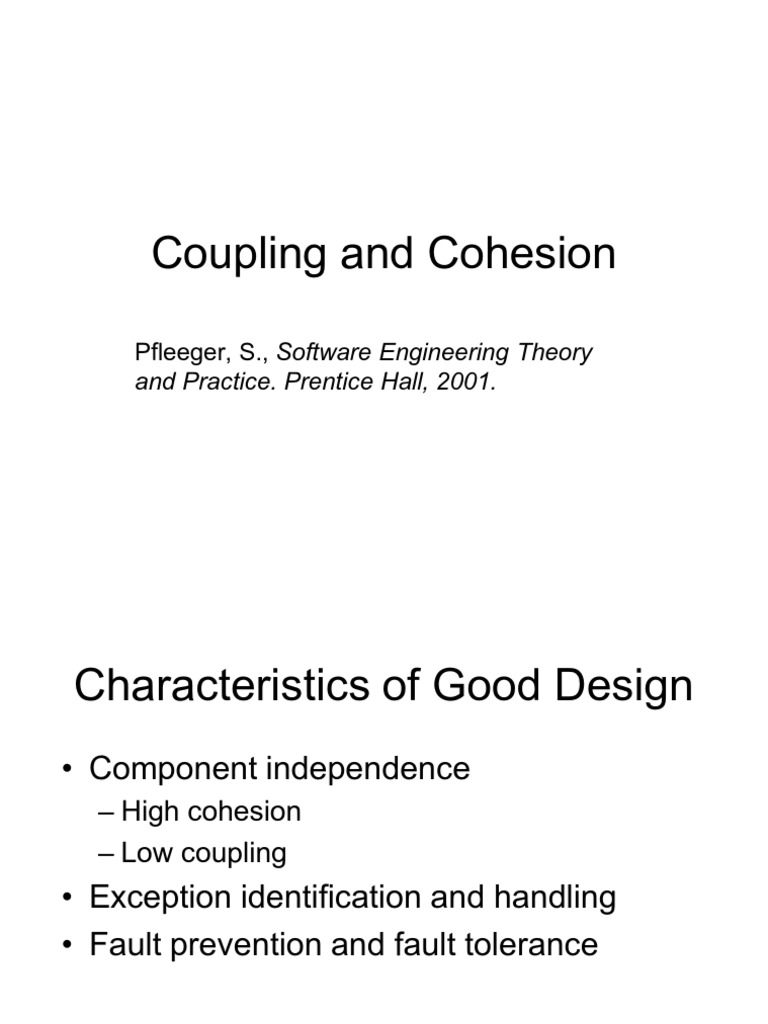 Coupling and Cohesion Student PDF Component Based Software
