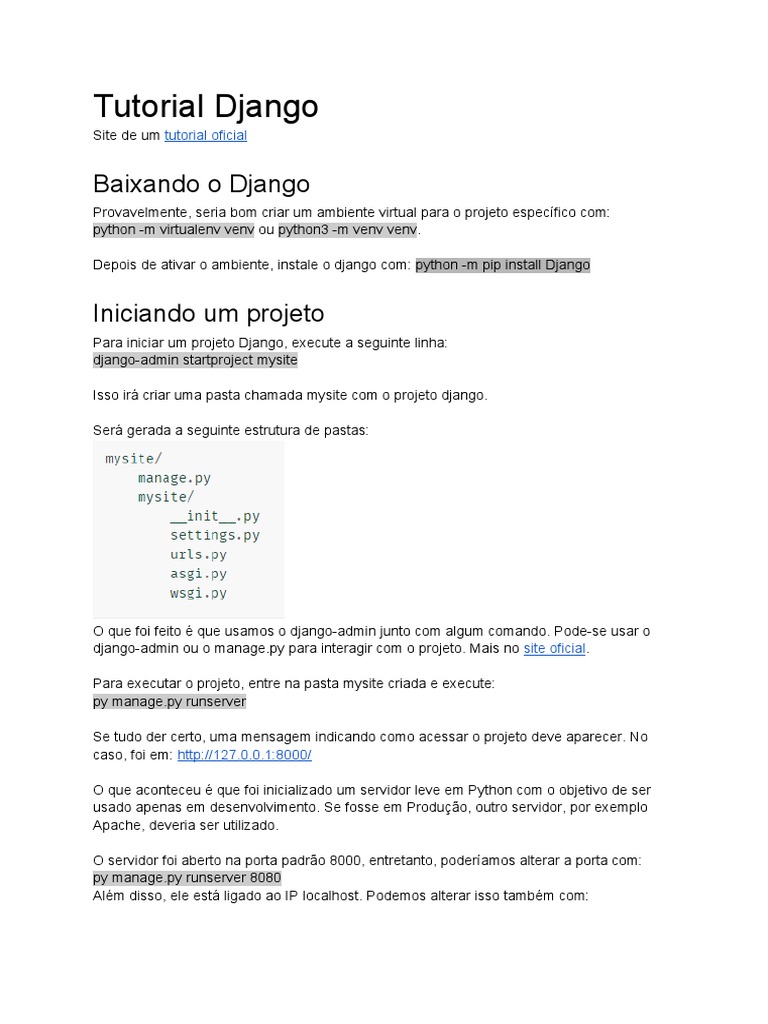 Django | PDF | Python (linguagem de programação) | Classe (programação ...