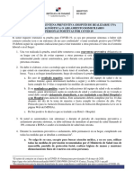 Guia para La Cuarentena Preventiva Despues de Realizarse Una Prueba Diagnostica o Aislamiento Domiciliario MC