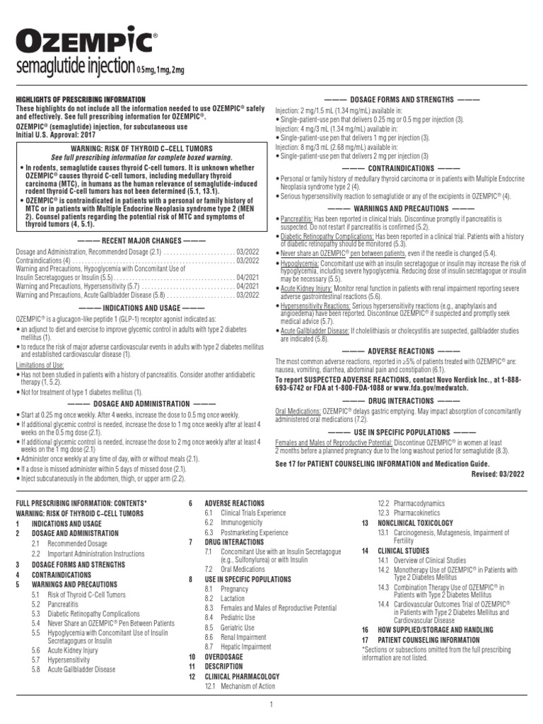 Ozempic pdf diabetes diabetes management