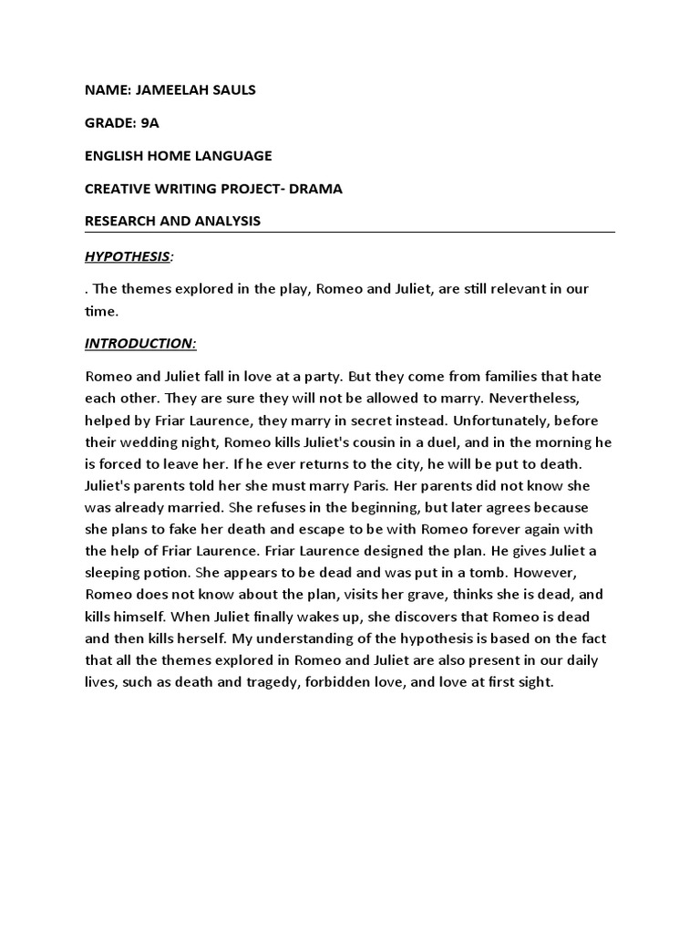 Themes of Love in Romeo and Juliet | PDF | Mystery, Thriller & Crime ...