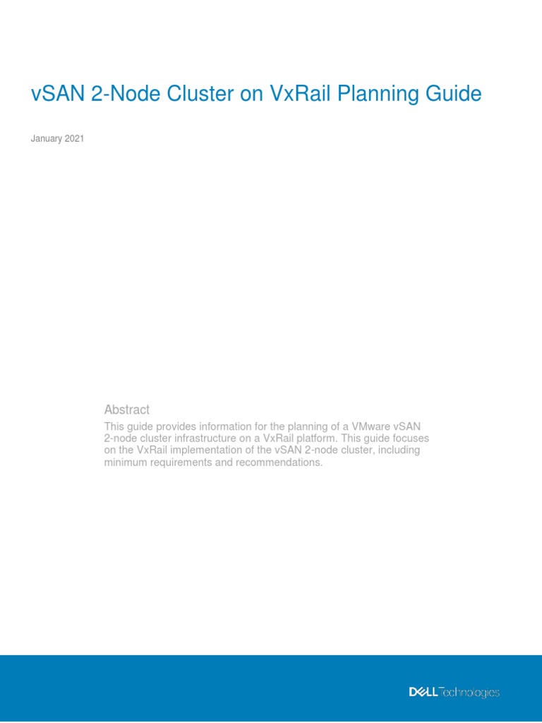 VxRail Clusters Planning Guide | PDF | Computer Cluster | Computer Network