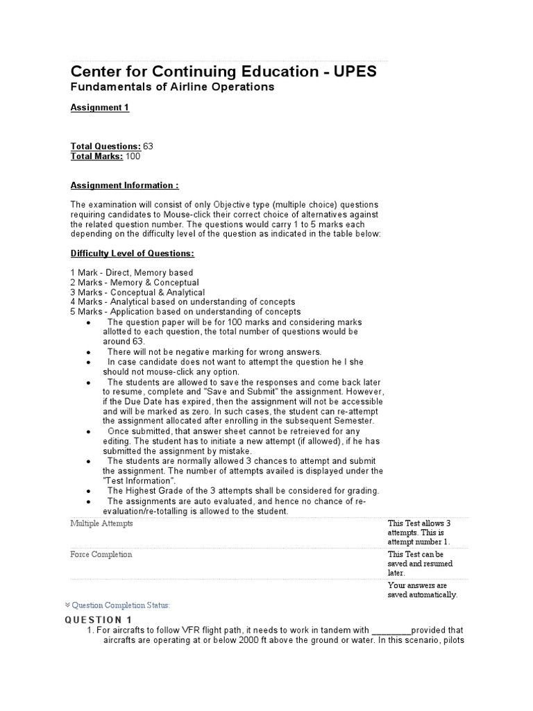 Fundamentals of Airline Operations Exam | PDF | Airlines | Airport