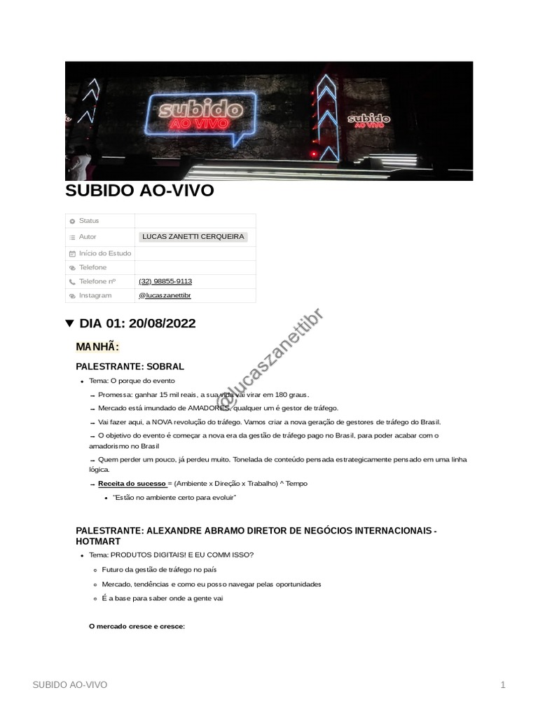 (Subido Ao Vivo 2022) Anotações Completas Pautas PDF | PDF ...