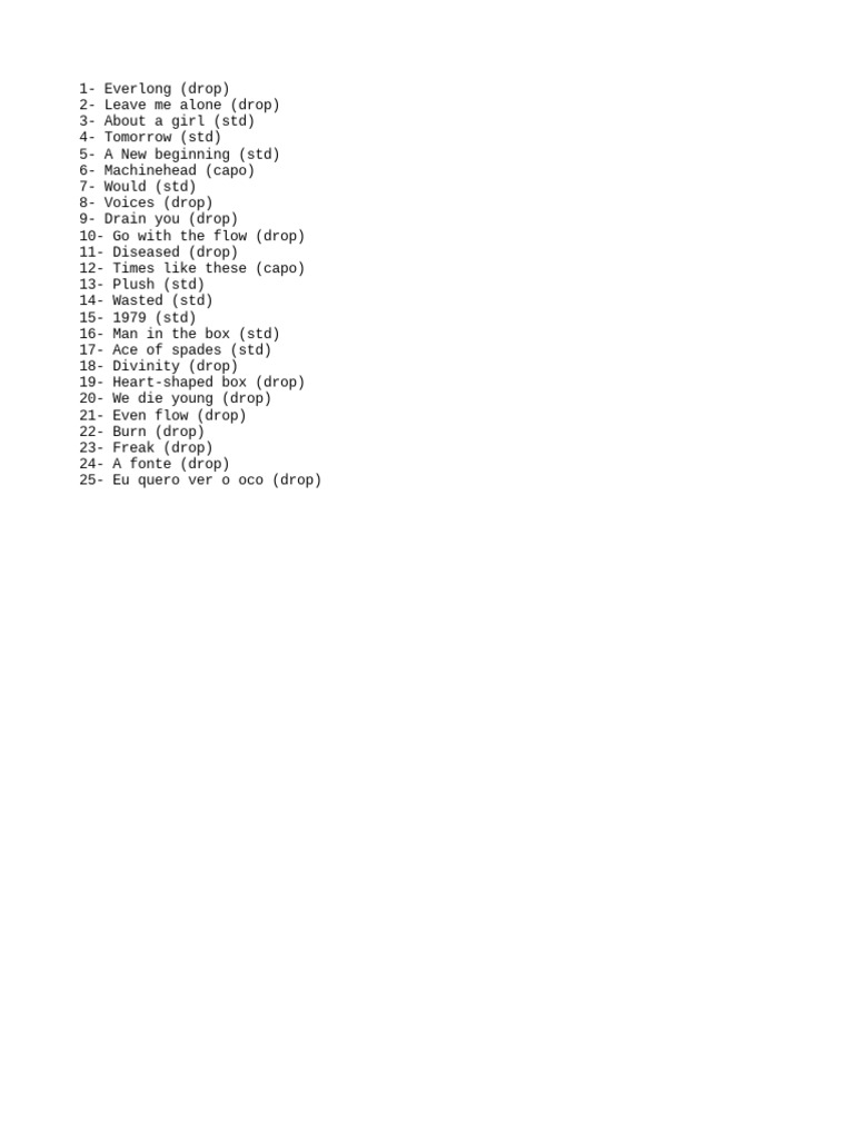 Setlist | PDF