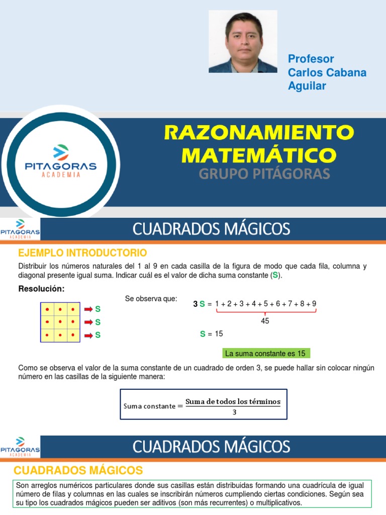 Svmd Rm T06 Figuras Mágicas Prof Carlos Cabana Aguilar Pdf Números