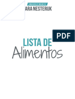 Lista de Alimentos Lara Nesteruk