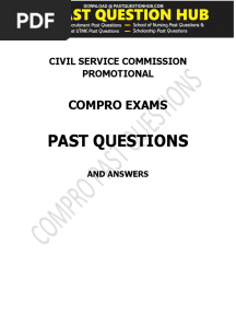 Compro Exams Past Questions and Answers