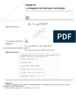 Cálculo III / Hoja de Trabajo #7 Tema 13.2 Derivadas e Integrales de Funciones Vectoriales