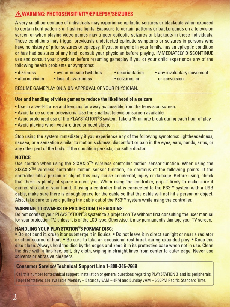 Heavenly Sword Manual PS3 PDF Epilepsy Play Station 3