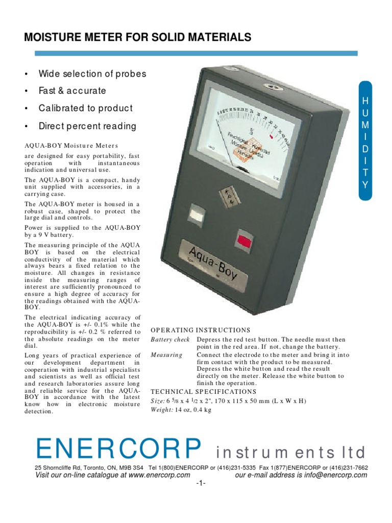 A Comprehensive Guide to the AquaBoy and AquaPiccolo Moisture Meters for Measuring Solid