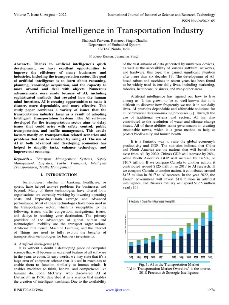 AI Advancements in Transportation Sector | PDF | Artificial ...